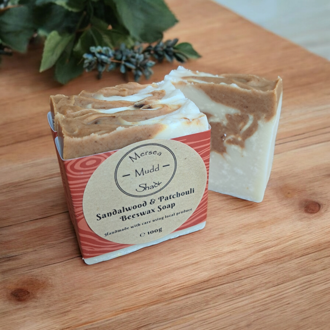 Mersea Mudd Shack Ltd – wholesale Bar Soap – Sandalwood & Patchouli Beeswax Soap 100g2
