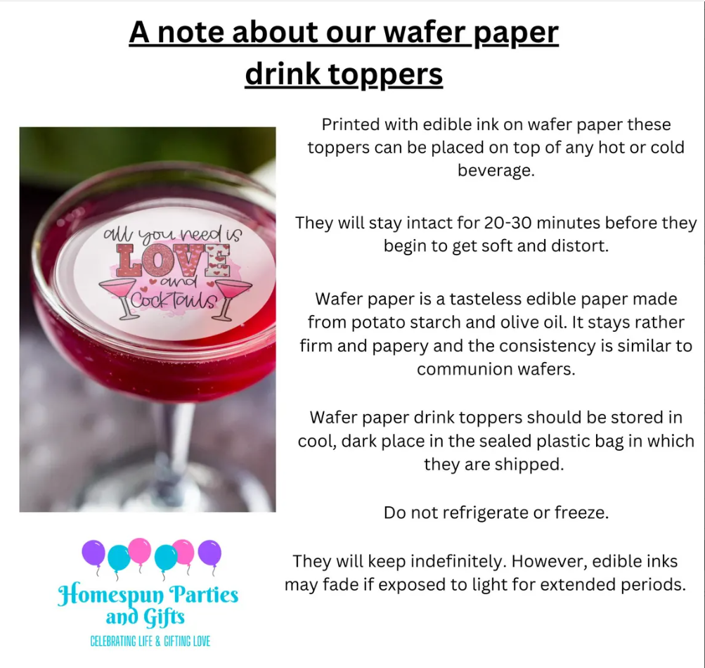 Homespun Parties - Vente Décorations pour boisson - Bonne année 2026, décorations de fête pour boissons comestibles2