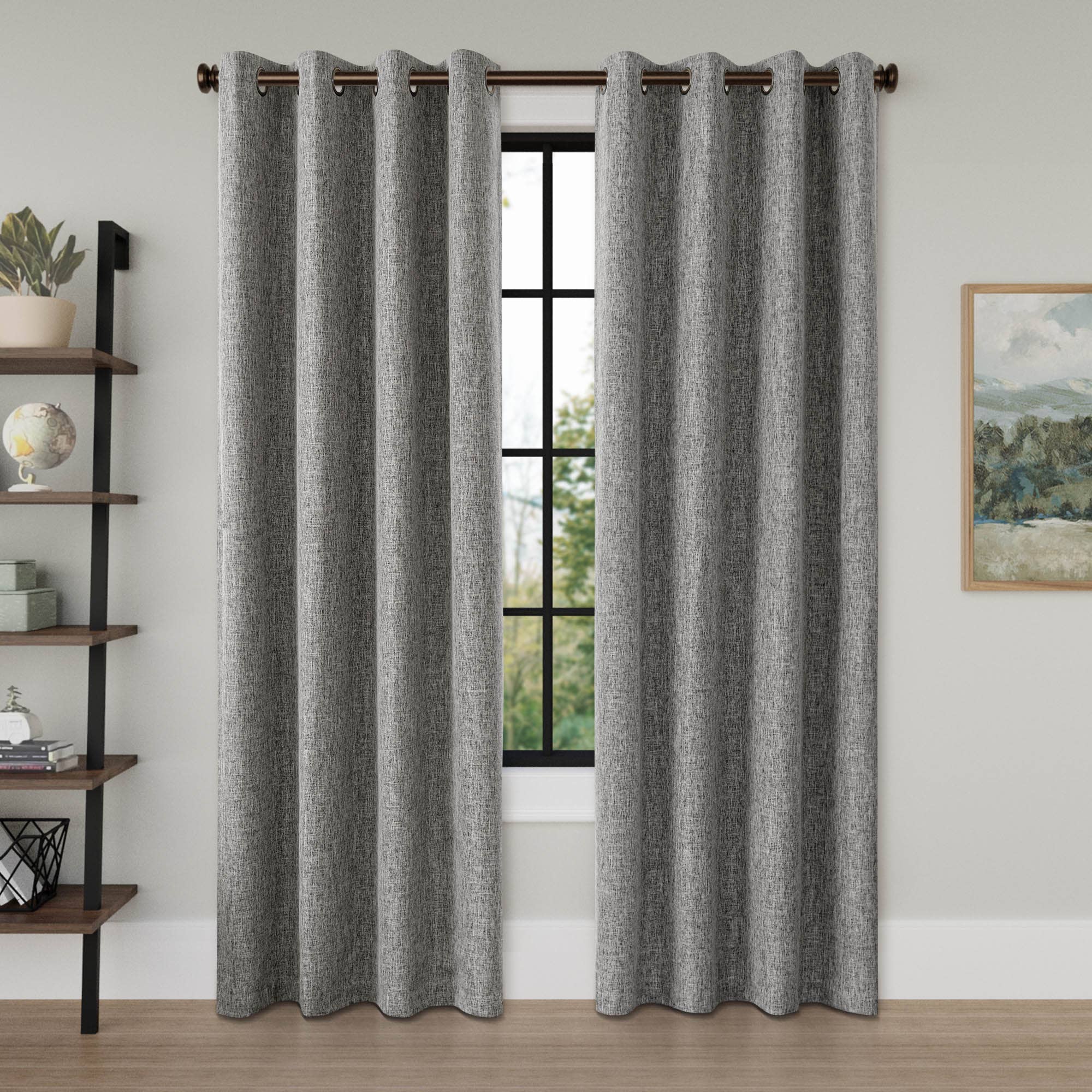 Awesome Home – Großhandel Vorhang – Verdunkelungsvorhänge mit Leinenstruktur und Ösen, 2 Paneele20