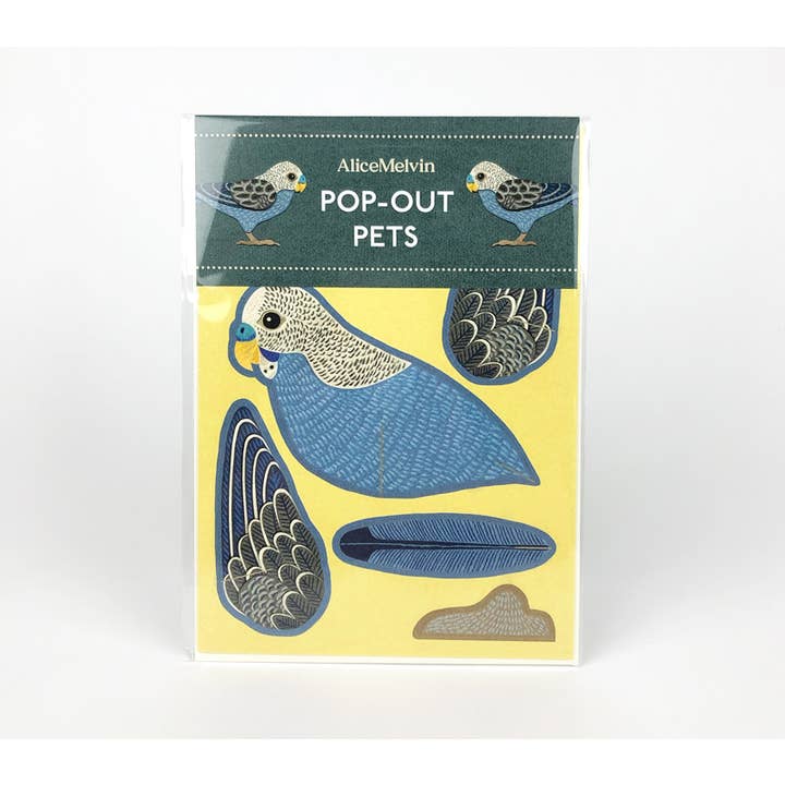 Art Angels - Wholesale Everyday Greeting Card - Pop-out Budgie Card - Alice Melvin2