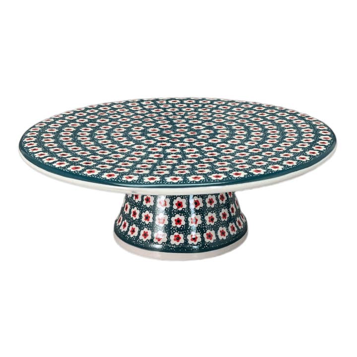 Plate, Round, With Stand, 11" in "Riot Daffodils" by Ceramika Artystyczna | A659-1174Q for wholesale by Polish Pottery Outlet