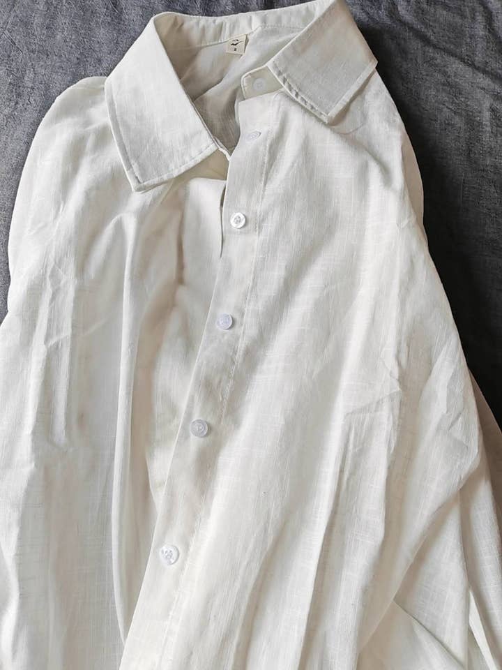 HIDDENBRAND - Wholesale Button Down Shirt - Women's - cotton linen blend button down shirt38