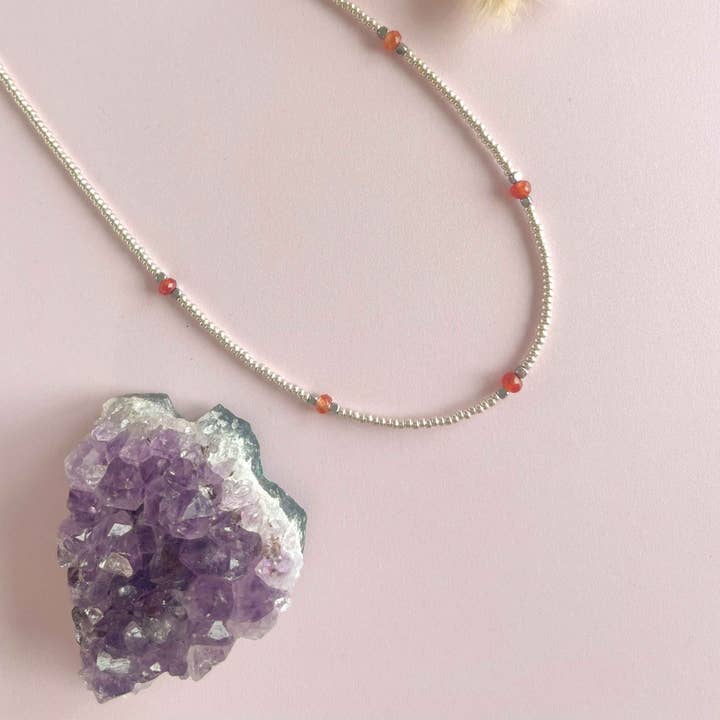 Collier Amara pierre de soleil - argent pour la vente par Mystic Jewelry