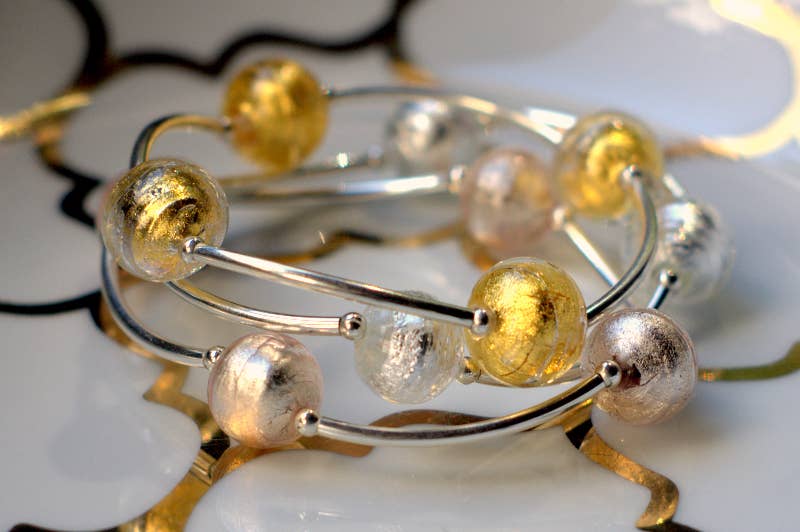 Made as Intended - Wholesale Beaded Bracelet - 12mm Silver Murano Glass Blessing Bracelet1