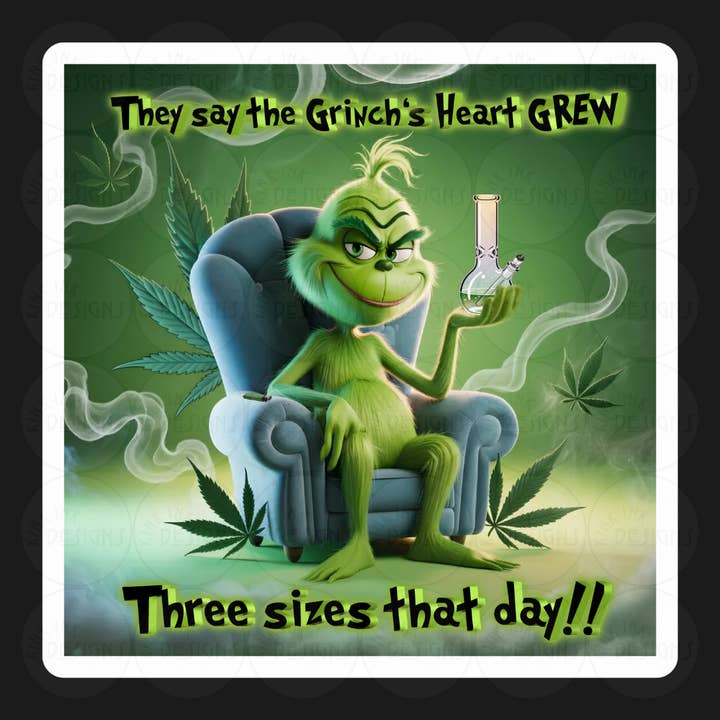 How the Grinch's heart grew Sticker/Magnet for wholesale by kink Ink Designs