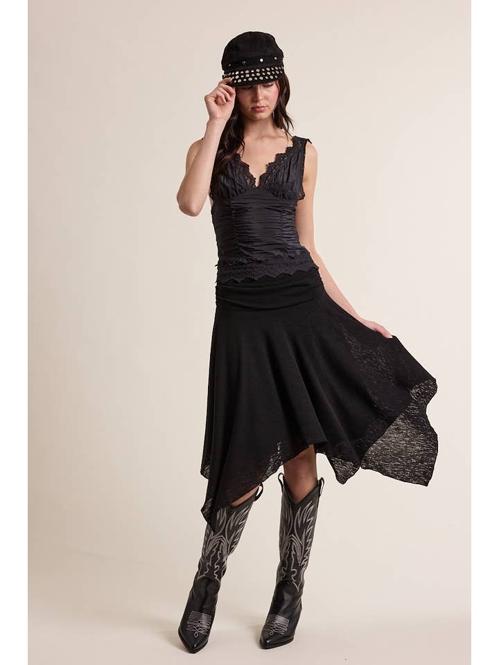 Sky to Moon - Wholesale Tank Top - Women's - SCALLOP SHAPE FLORAL LACE WIDE STRAP CAMI TOP7