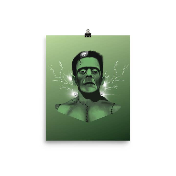 Impression d'art choquante de Frankie / 5X7 / 8X10 / Art de Frankenstein pour la vente par Cactus & Cedar