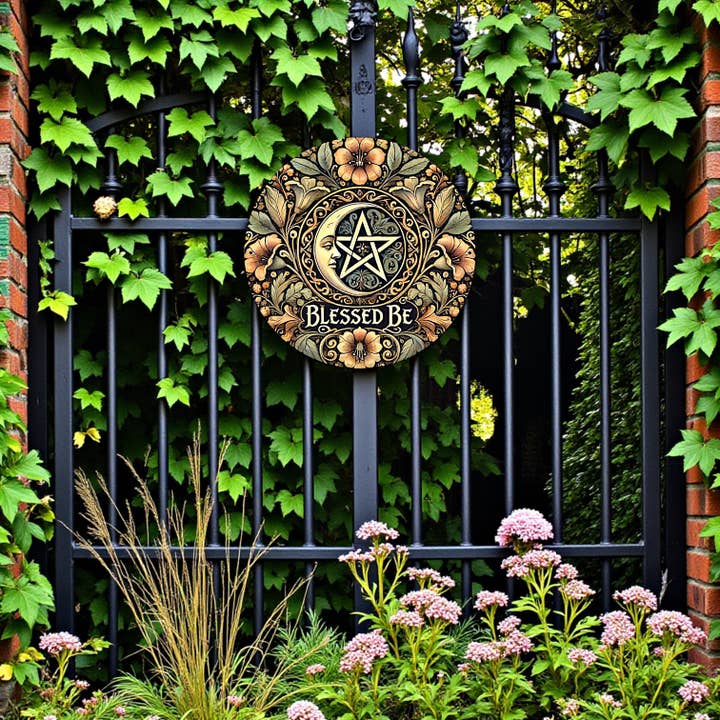 Funky Aura Boutique - Wholesale Sign - Sign, Blessed Be 8" x 8" Round Metal 1