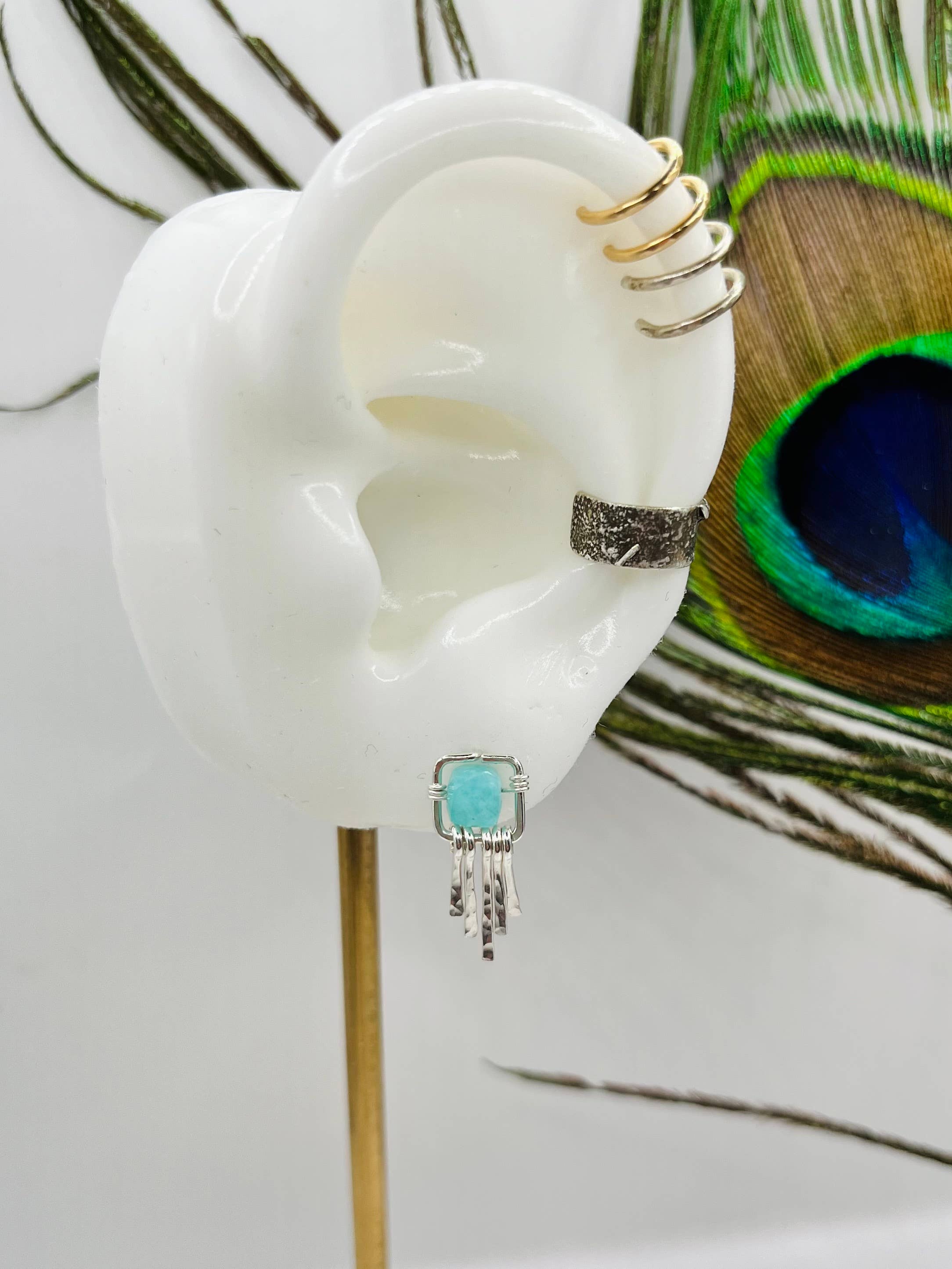 Rachel Renee Jewelry - Wholesale Dangle Earrings - GRETA Dainty Fringe Gemstone Studs - More Colors Available3