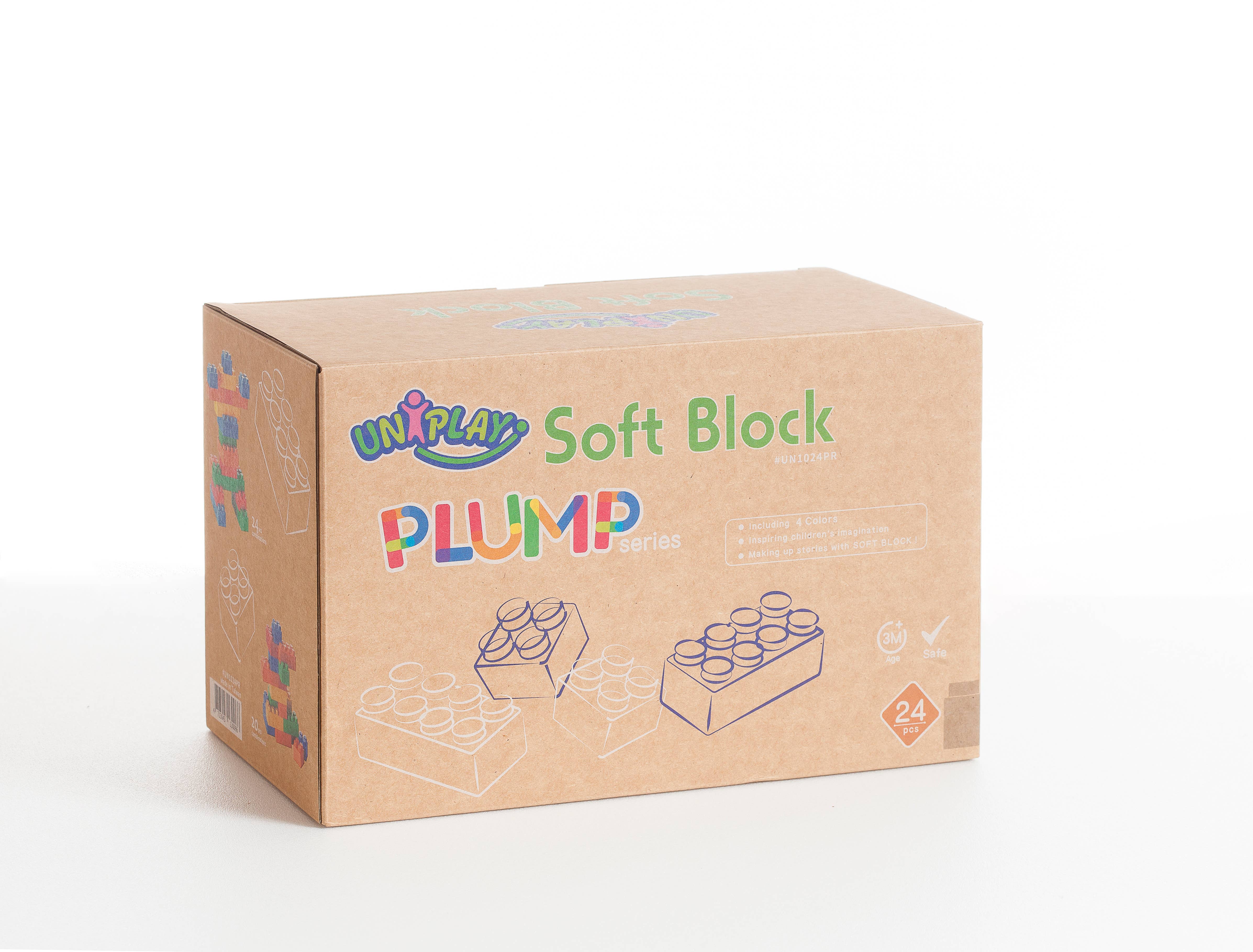 UNiPLAY - Wholesale Blocks - Kids Baby - UNiPLAY #UN1024PR PLUMP Jumbo Soft Building Blocks 24pcs1