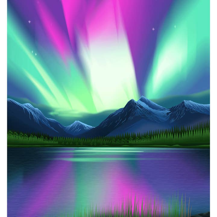 Aurora Lake Sticker - Set of 10 stickers for wholesale by Aurora Stickers