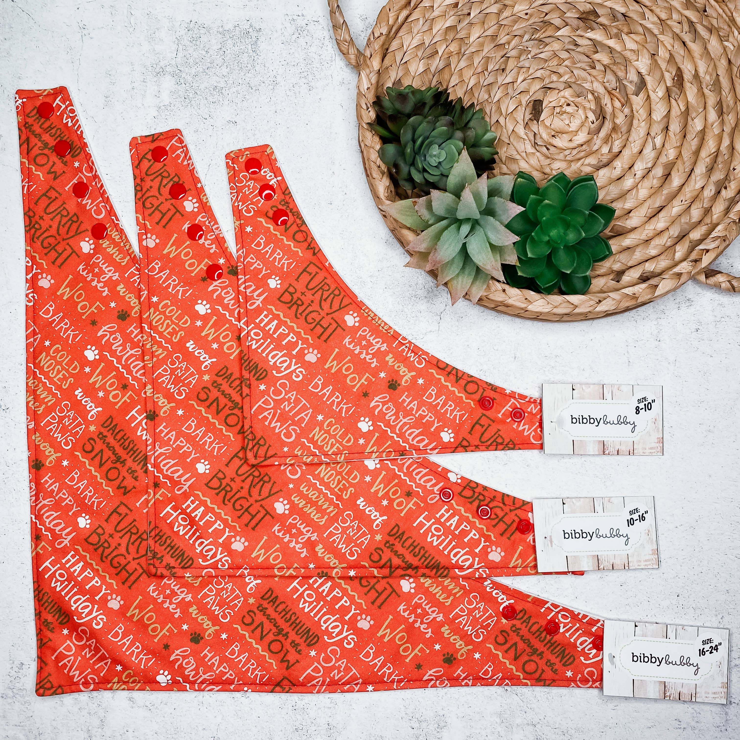 BibbyBubby - Vente Bandana – chien - Bandana pour chien Santa Paws (vacances, Noël, Noël)3