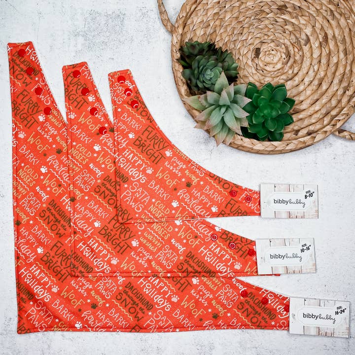 BibbyBubby - Wholesale Pet Bandana - Dog - Santa Paws Dog Bandana (Holiday, Xmas, Christmas)3