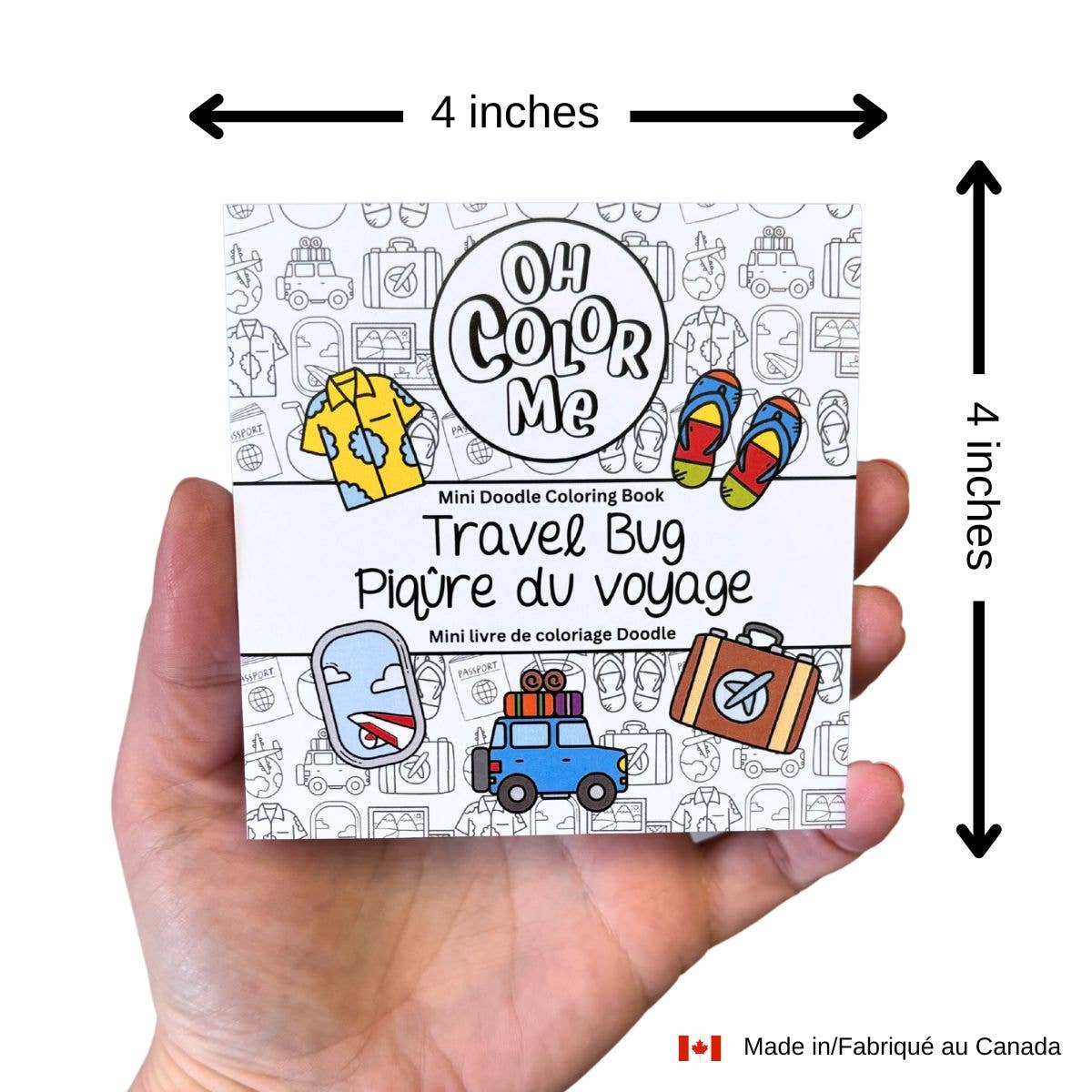 Oh Color Me - Wholesale Coloring & Activity Book - Adult - Mini Coloring Book Travel Bug, 4"x4", Valentines Gift 1