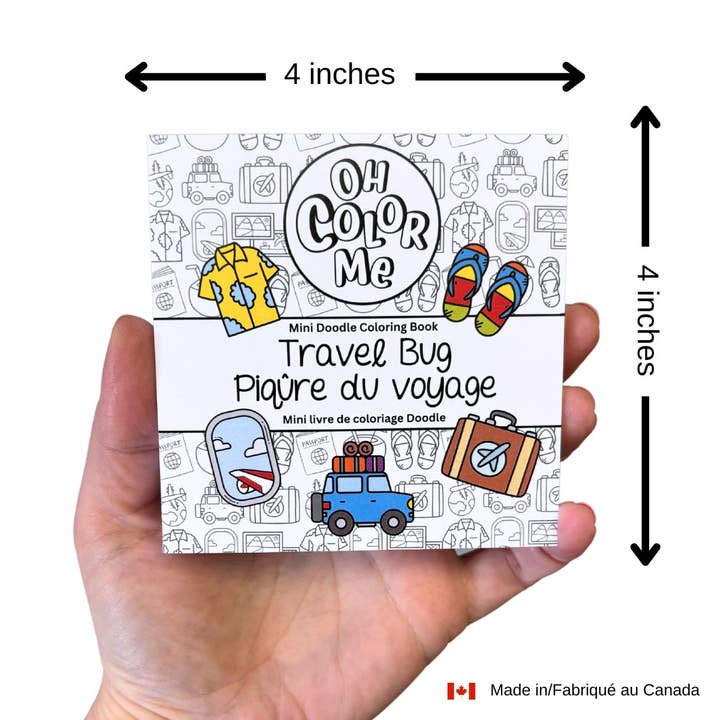 Oh Color Me - Vente Livre de coloriage et d'activités pour adultes - Mini livre de coloriage Travel Bug, 4"x4", cadeau de Noël1