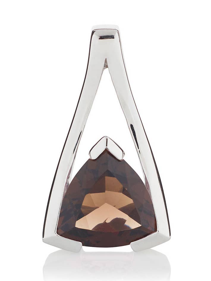 Pendentif en argent avec quartz fumé Saint-Valentin pour la vente par Manja