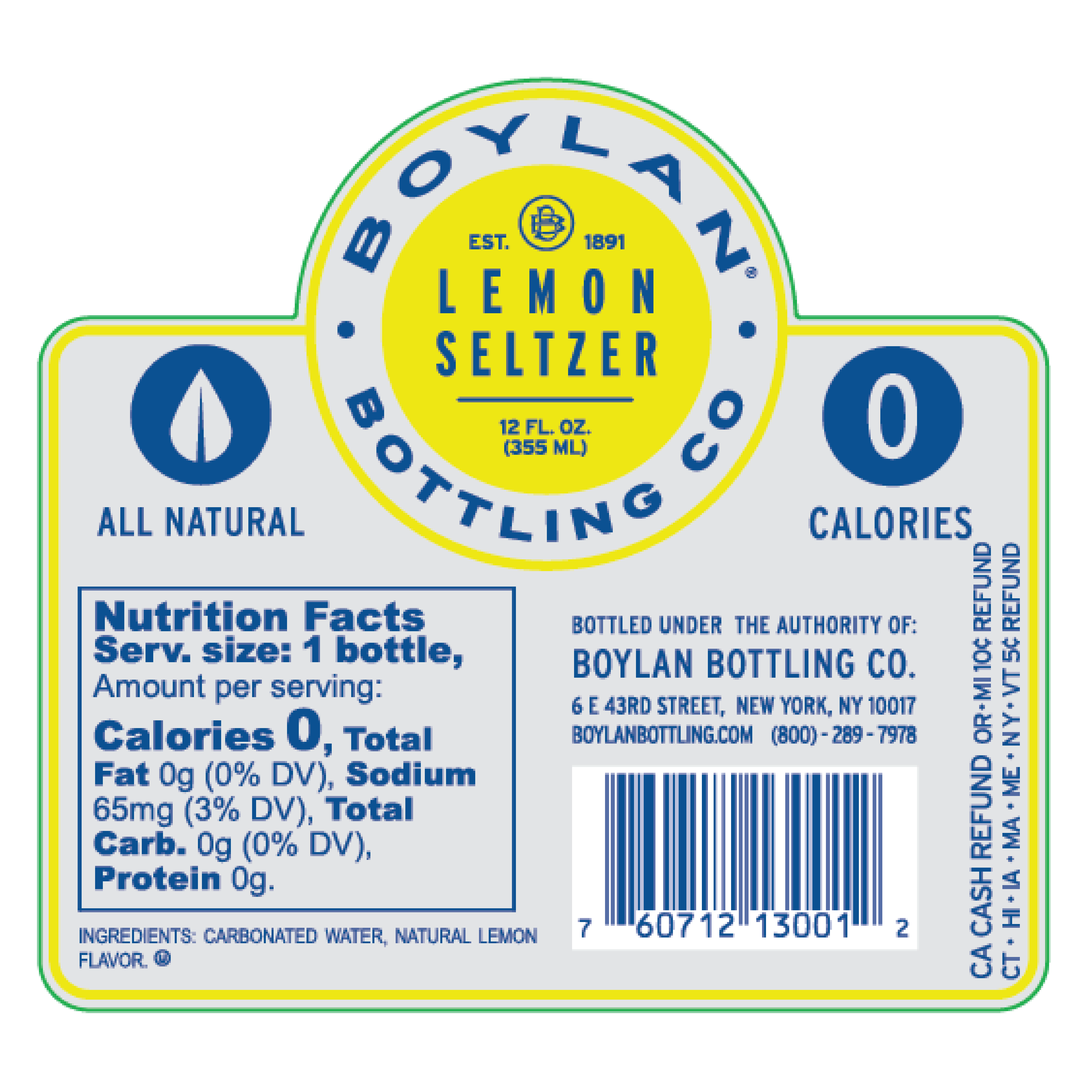 Boylan Bottling Company - Wholesale Soda/Carbonated Drink - Lemon Seltzer - 24 Pack1