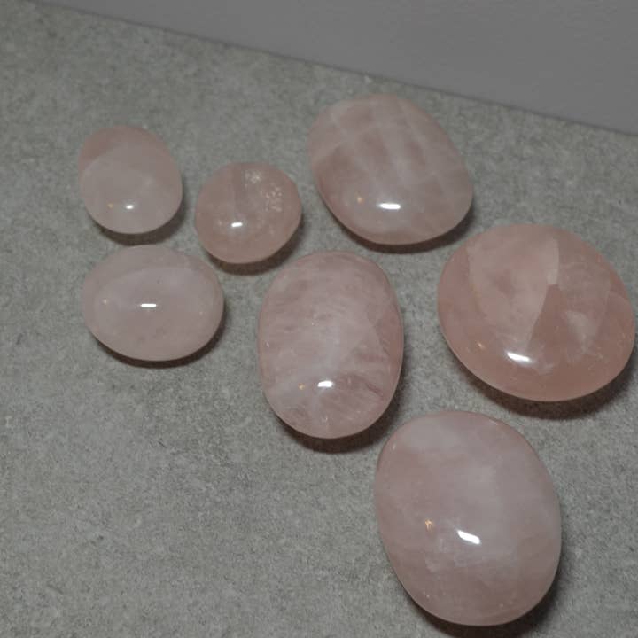 Rose Quartz Palm Stones for wholesale by POSII
