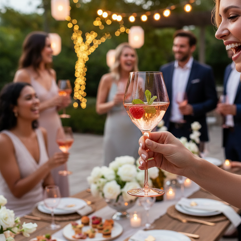 Kadra Kitchenware - Wholesale Wine Glass - Vikko Decor - Sparkle, Peach, Wine Glass, 22 Oz2