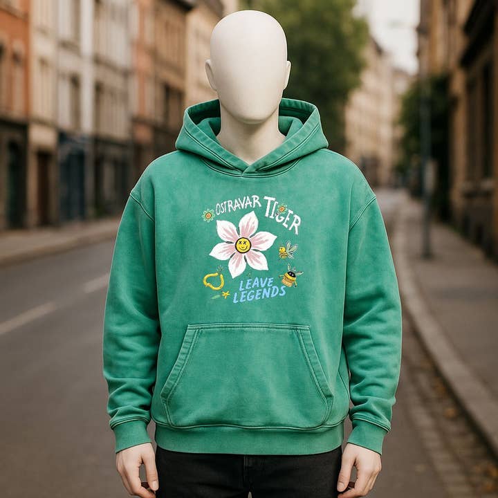Washed green hoodie for wholesale by fabrica personalizacion