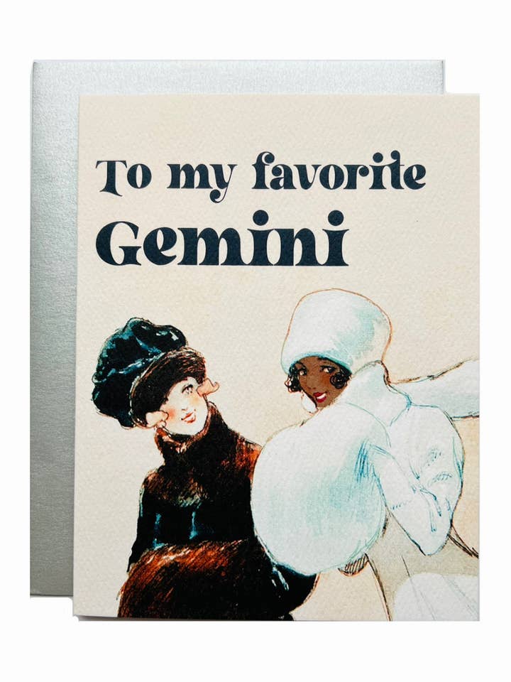 Gemini Zodiac Birthday Card for wholesale by The Twentieth