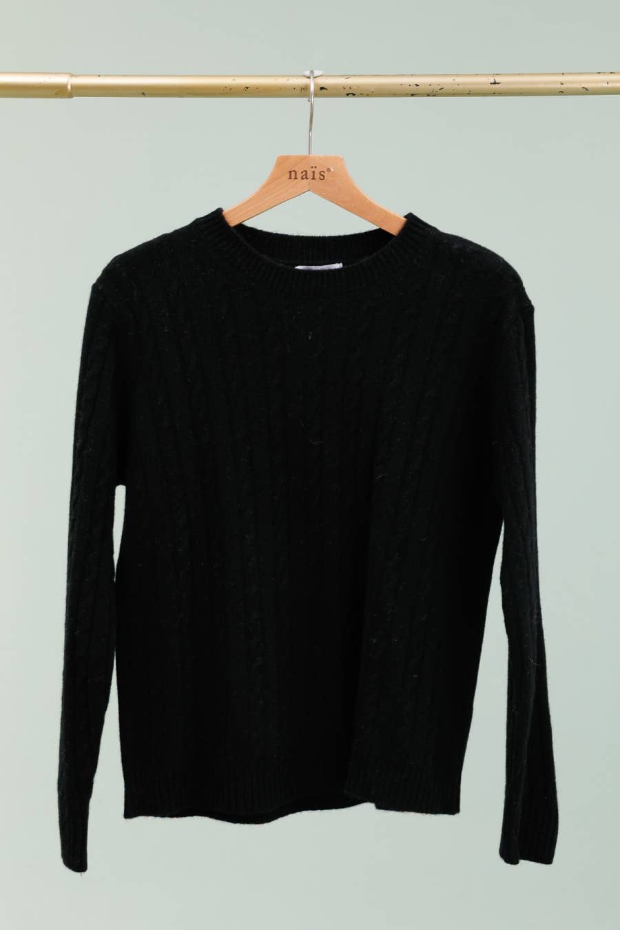 NAÏS PARIS - Wholesale Knit Sweater - Women's - Crew neck cable knit sweater in 100% extra fine merino wool10