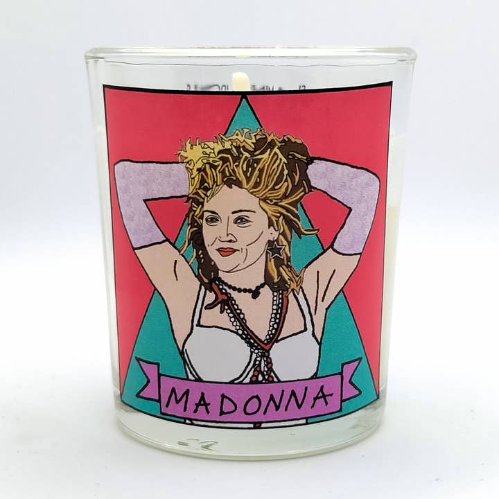 Bougie votive en verre Madonna pour la vente par Flaming Idols