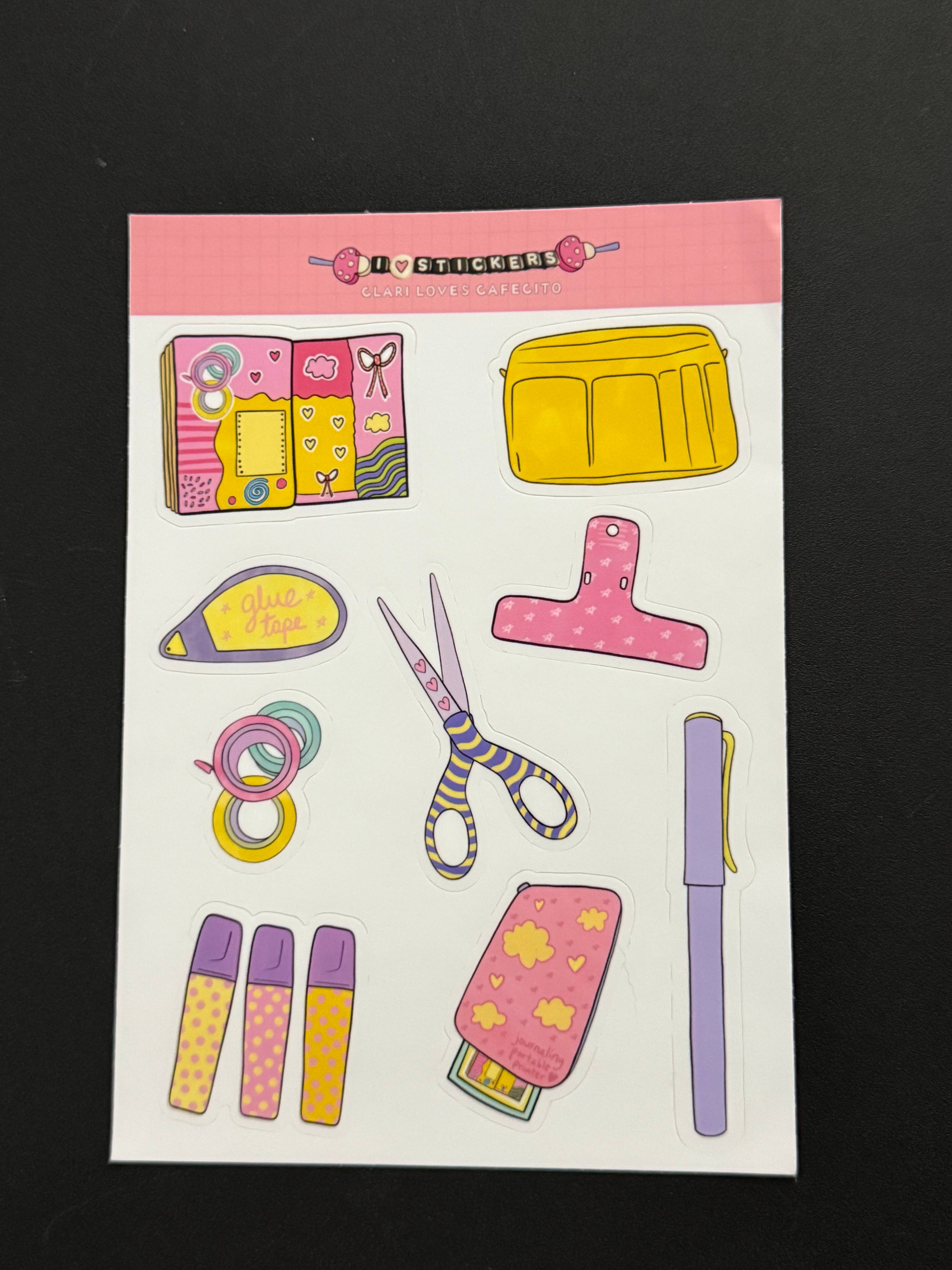 Clari Loves Cafecito - Wholesale Sticker - All the Journaling Things (A5 Sticker Sheet)1