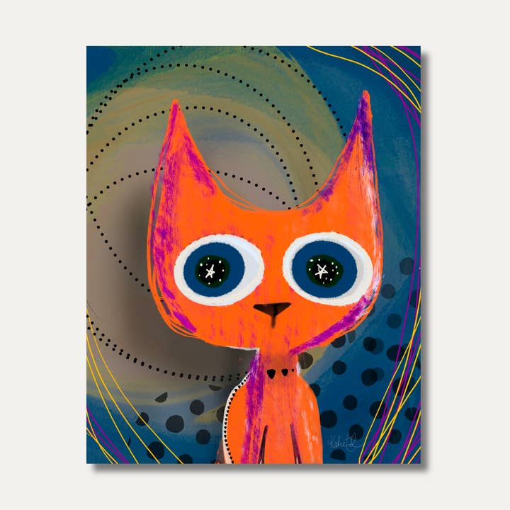 Art Prints 8x10 - Giclée - Orange Cat Portrait - Unframed for wholesale by Wild Thorn Collective