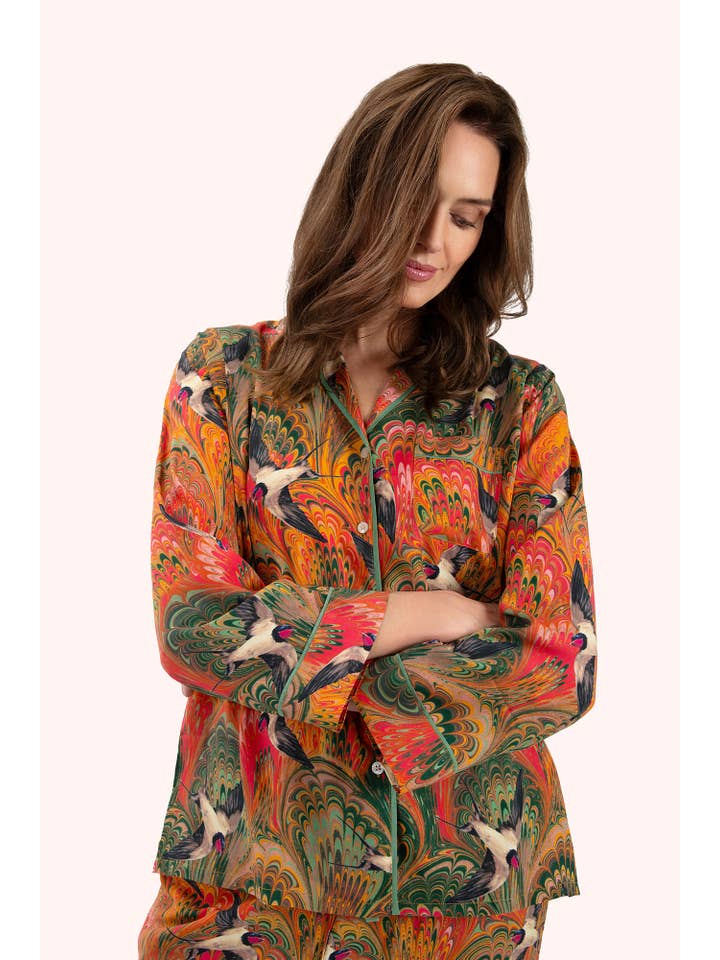 Powder Design inc - US - Wholesale Sleepwear Set - Women's - Supersoft Marbled Swallows Pyjamas - Medium5