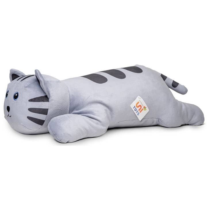 Uni Toys - Vendita all'ingrosso Peluche - Bambini e neonati - Cuscino peluche gatto grigio ultra morbido - 55 cm