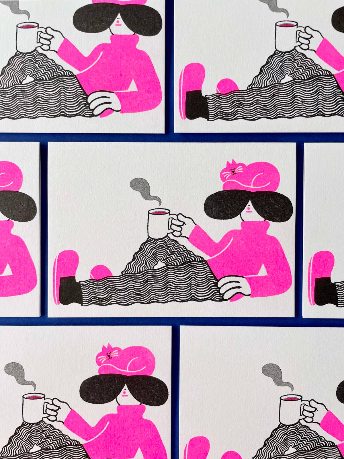 YUK FUN – Cartão de saudação diária por atacado – Cartão Hora do Chá do Gato por YUK FUN1