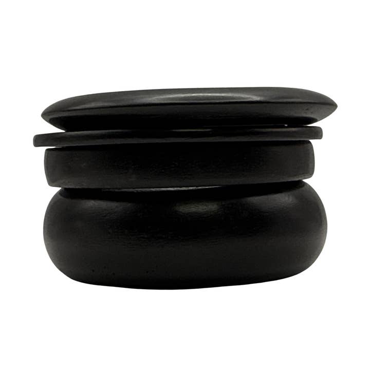 Black Stacked Wooden Bangle Set–Modern Bracelet for wholesale by Treasure Jewelry