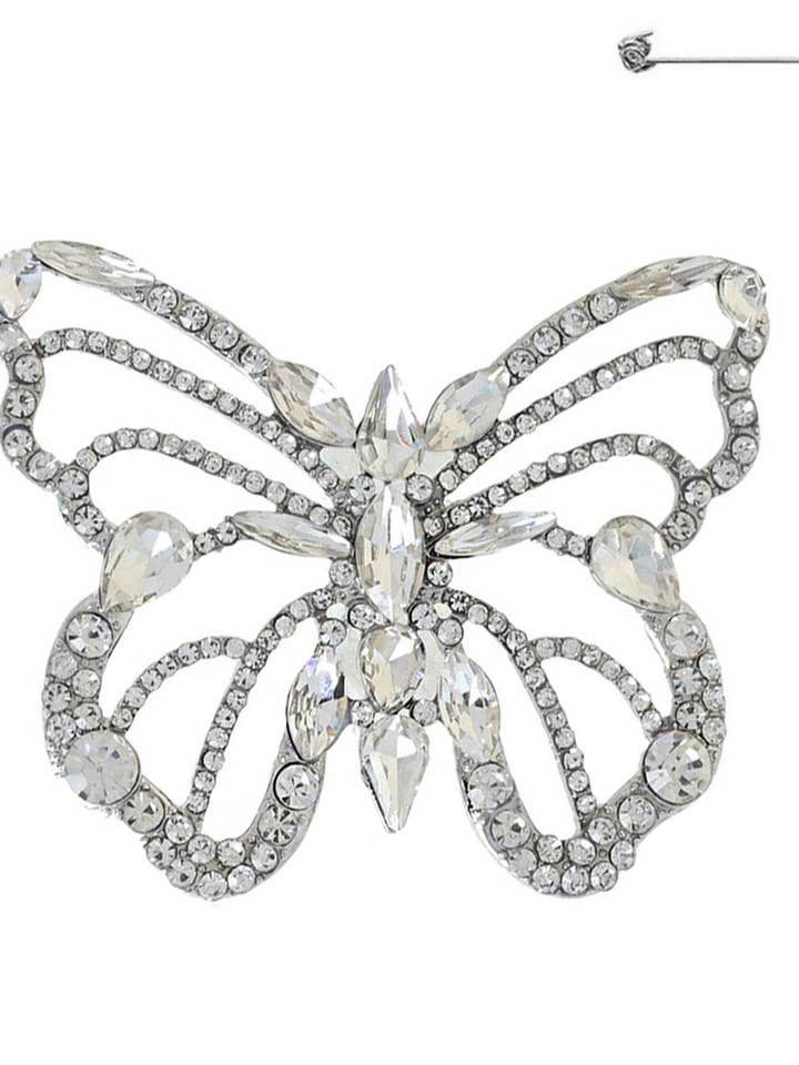 Rhinestone Crystal Pave Butterfly Brooch Pin for wholesale by SP Sophia Collection
