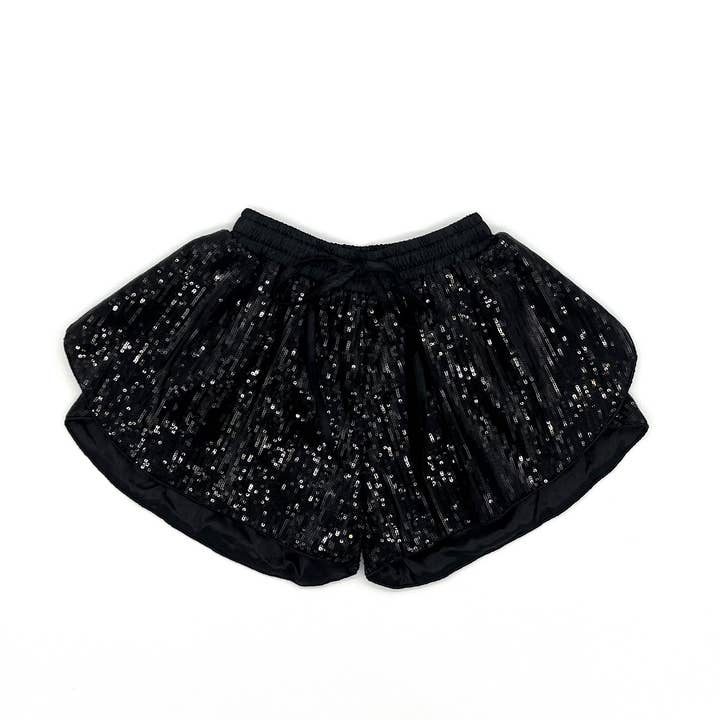 Short en sequins noirs avec papillon pour la vente par Blended Spirit Children’s Clothing
