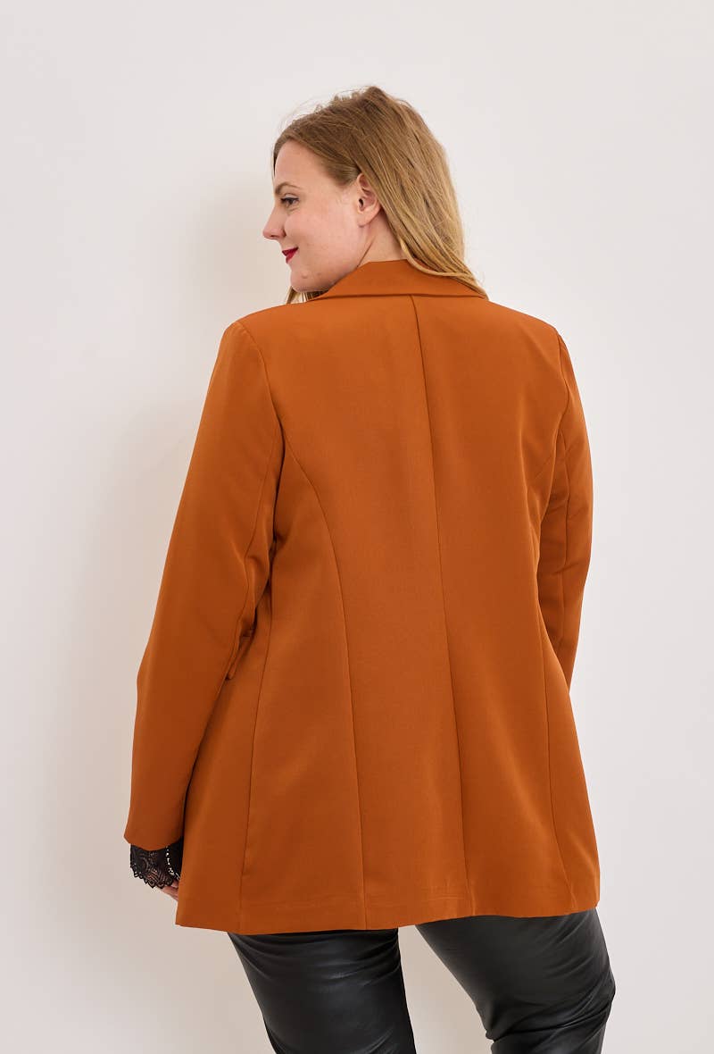 C'MELODIE – Blusão - Mulher por atacado – Tamanho Grande - Casaco feminino elegante com lapela4