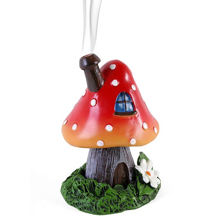 Räucherkerzenhalter „Smoking Toadstool“, Rot für den Großhandel von Something Different Wholesale