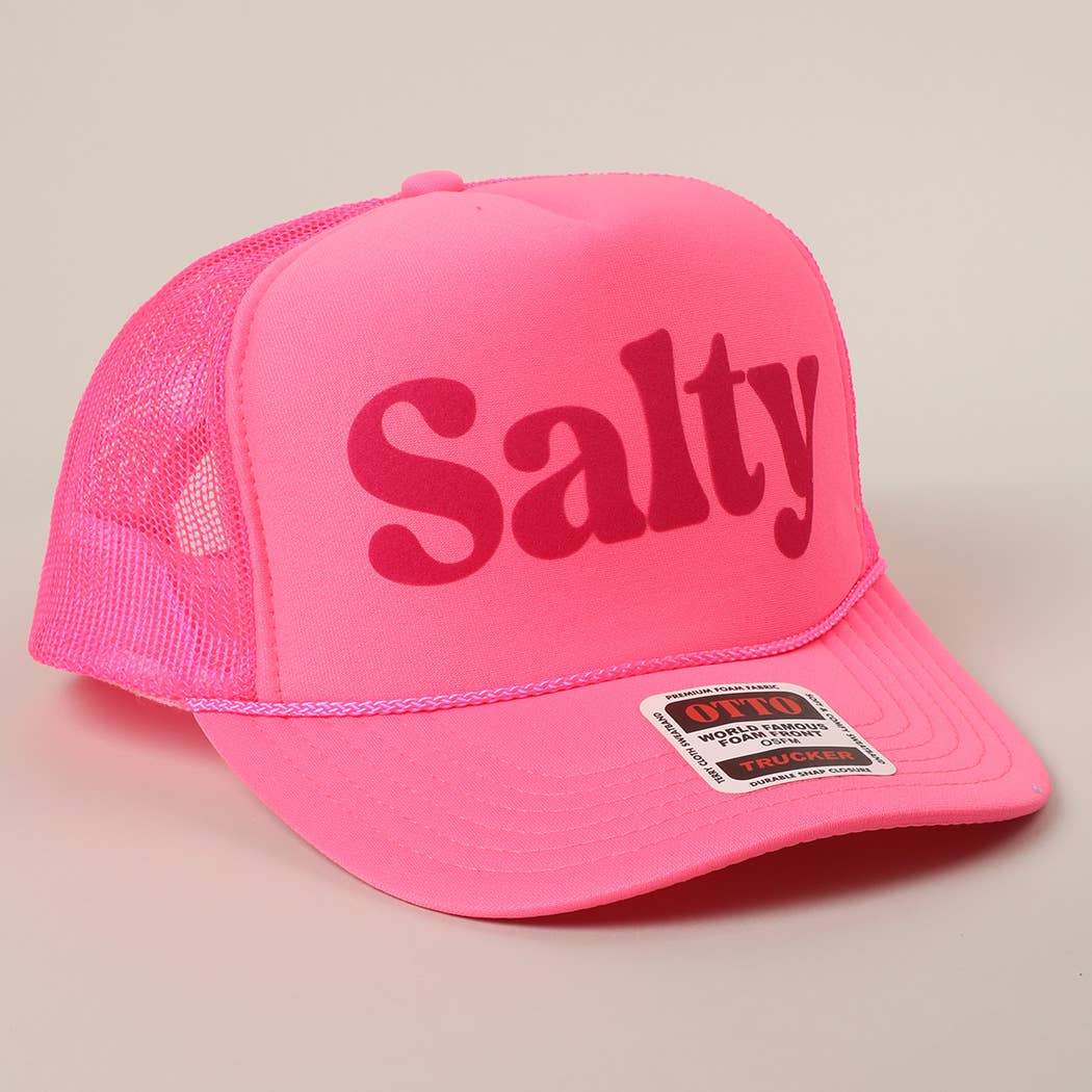Fashion City – wholesale Trucker hat – Unisex – Salty Text Printed Mesh Back Foam Trucker Hat15