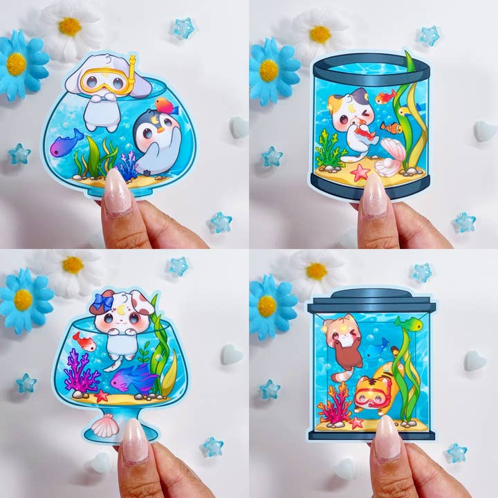 Joli autocollant en vinyle pour aquarium pour la vente par MaeMunchiesCo