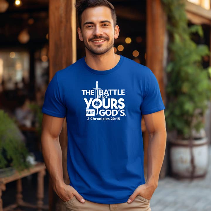 Love Ann Joy Apparel, LLC - Wholesale Screen Printed T-Shirt - Unisex - The Battle is Not Yours Christian Crew Neck T-Shirt4