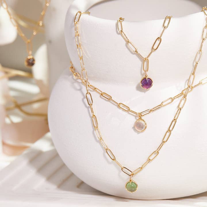 Studio Grun - Wholesale Pendant/Charm Necklace - Fortune Teller Necklace in White Moonstone1