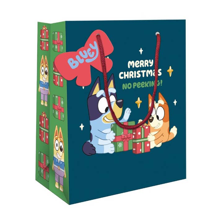 Bluey Christmas Medium Gift Bag for wholesale by Danilo Promotions Ltd