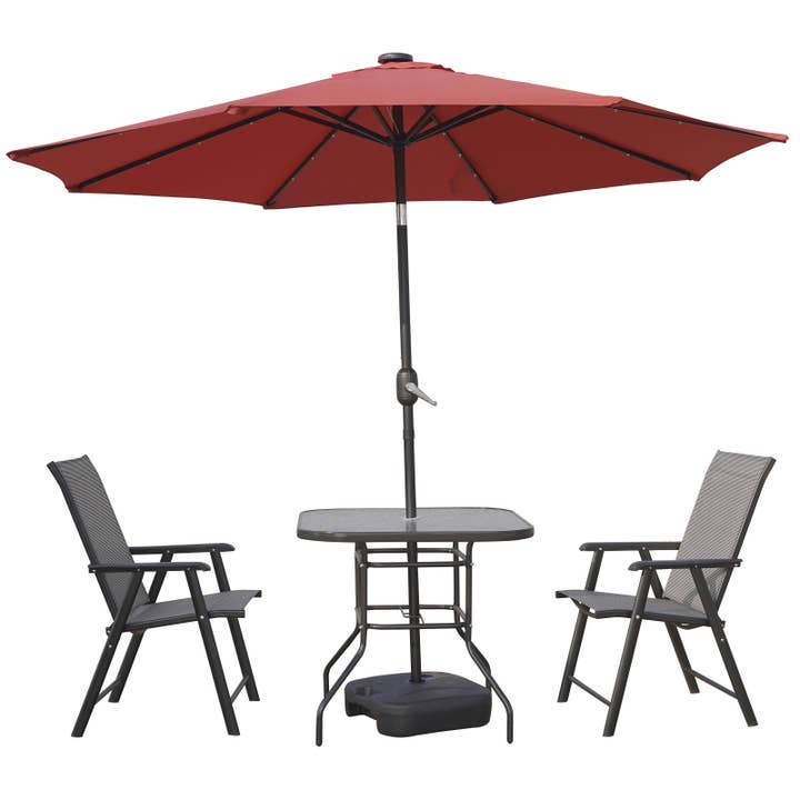 LeisureMod - Wholesale Patio Umbrella - Sierra Modern 9ft Solar LED Patio Garden Umbrella54