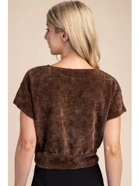 Glam - Wholesale Knit Top - Women's - Round Neck Short Sleeve Textured Knit Crop Top10
