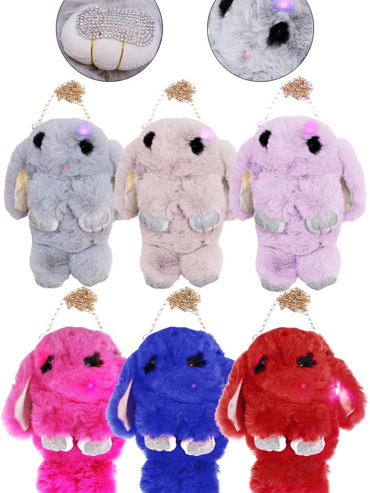 Flauschige Umhängetasche Bunny aus Kunstfell mit LED-Leuchten für den Großhandel von Cap Zone