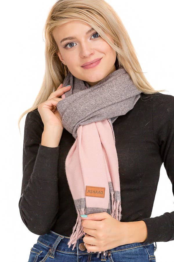 Cap Zone – wholesale Scarf – Women's – Classy Plaid Over Sized Virgin Wool Fuzzy Scarves7