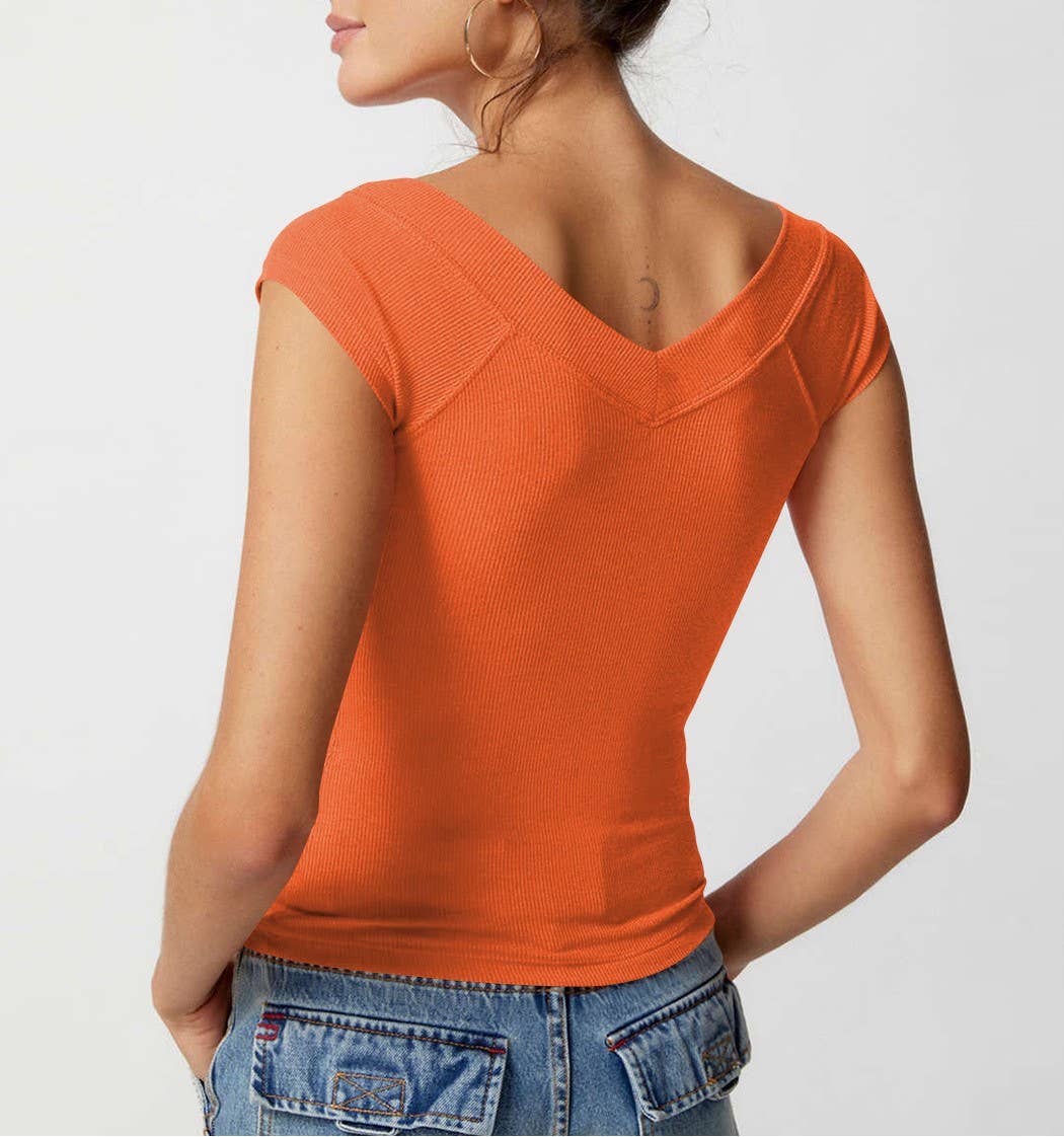HIDDENBRAND - Wholesale Knit Top - Women's - Slim Solid Color Bottom Shirt T-Shirt19