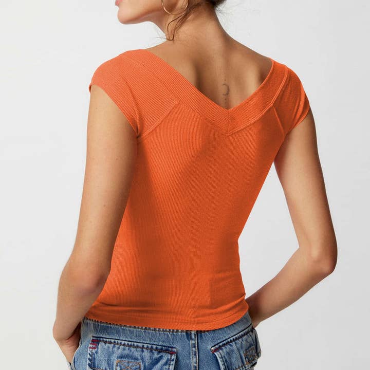 HIDDENBRAND - Wholesale Knit Top - Women's - Slim Solid Color Bottom Shirt T-Shirt20