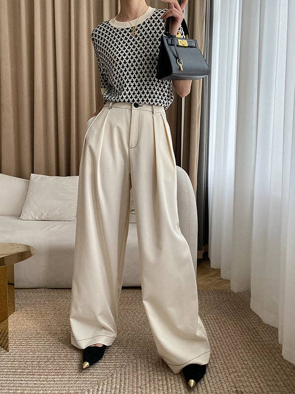 BLACK Half Sleeves Houndstooth Round-Neck Sweater Tops for wholesale on Faire3