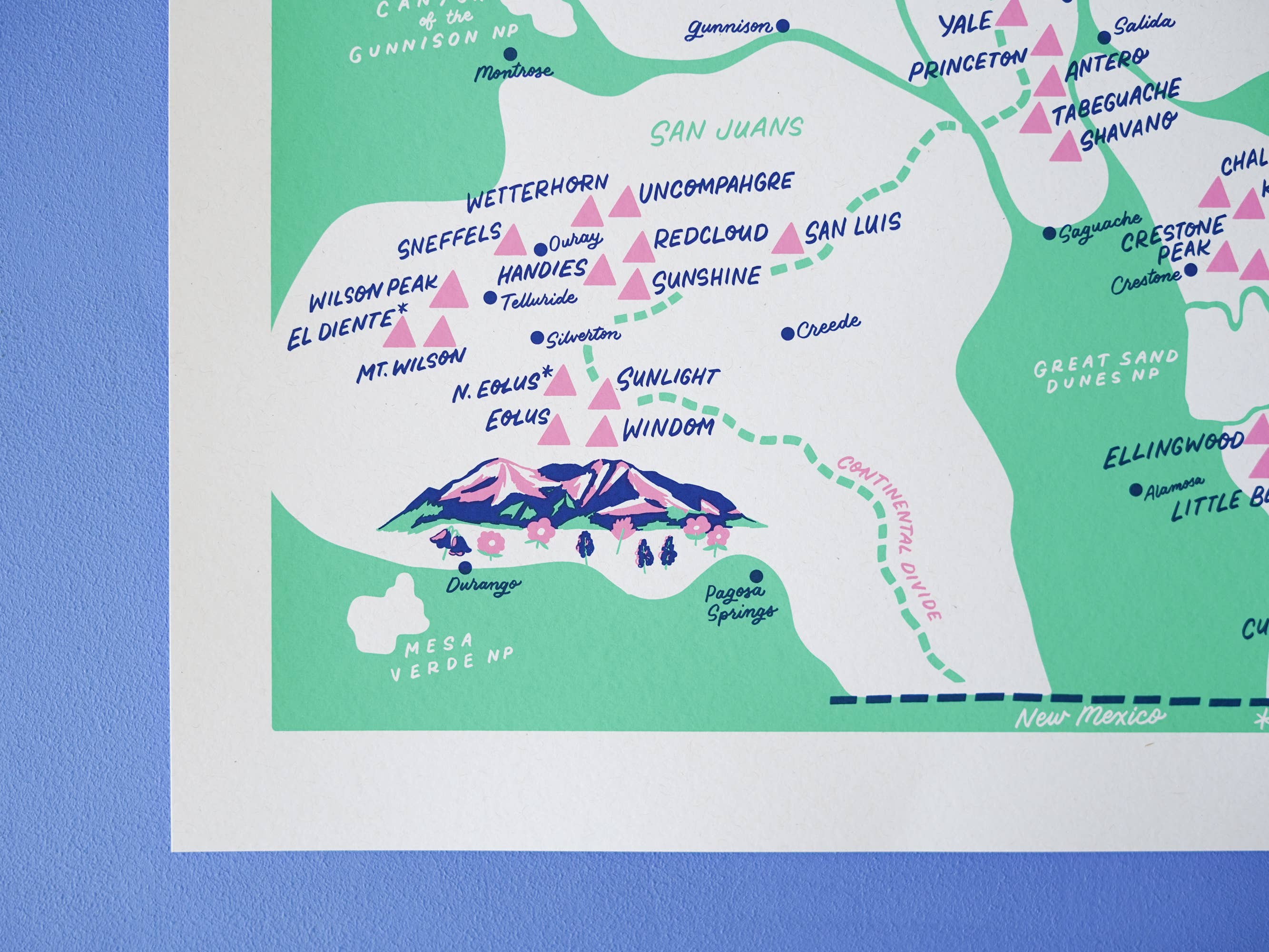 Little Known Goods - Wholesale Poster - Colorado 14ers Screen Printed Poster5